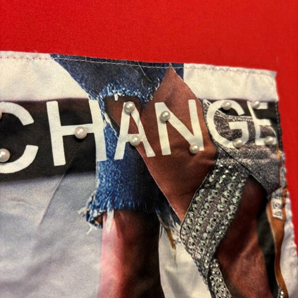 Ko Ko Ailis Change Shirt Y2K Mesh Peek a Boo Sleeves High Heels Studded Pearls - Picture 4 of 10